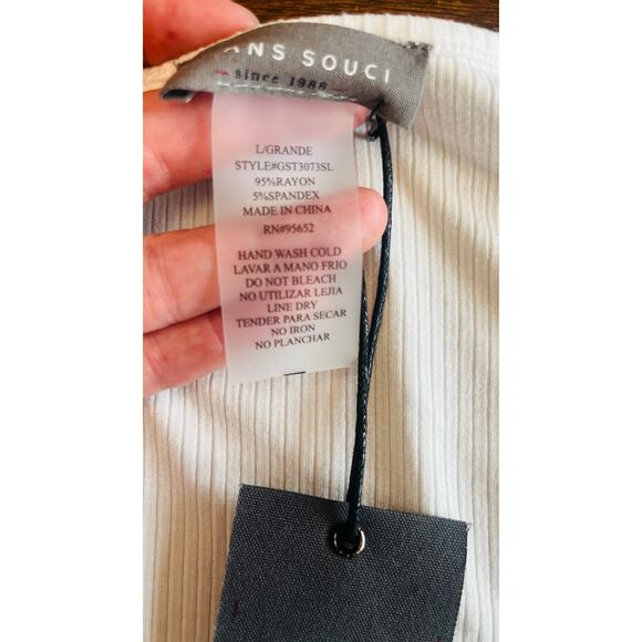 NWT Sans Souci CORSET TANK TOP White LARGE Reg $44 - Picture 6 of 7